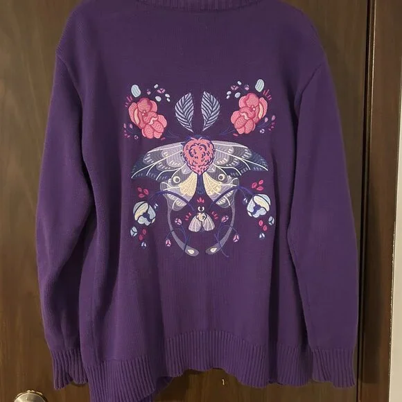 Morningwitch Twilight Moth Knit Cardigan Morning Witch Small 100% Cotton - Picture 2 of 7